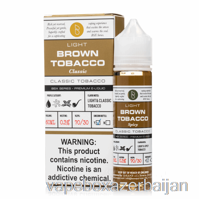 Vape Baku Brown Tobacco - BSX Series - 60mL 0mg